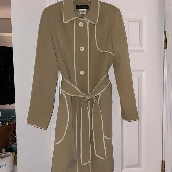 Harve Benard Women's Khaki and White Coat size 6 - Picture 1 of 8